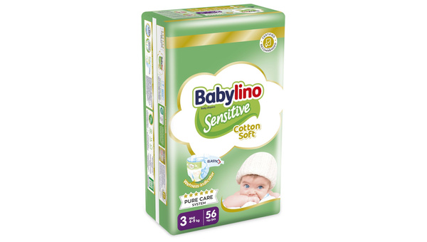 BABYLINO SENSITIVE PELENE VEL.3 4-9 KG 56 KOM