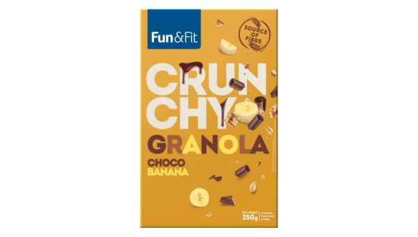 GRANOLA CRUNCHY CHOCO BANANA 250 G FUN & FIT