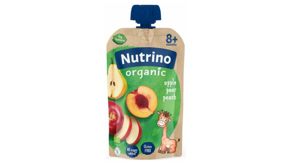 NUTRINO KAŠICA OD ORG PAUC JABUKE, KRUS, BRESKVE 100 G
