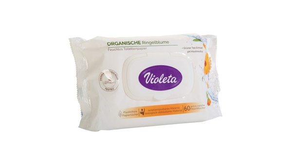 VIOLETA TOALETNI PAPIR VLAŽNI 60 1 S EXTRAKTOM NEVENA